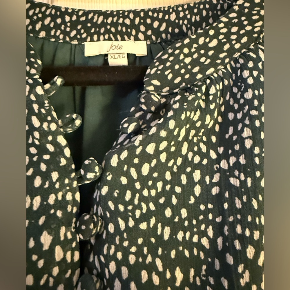 Joie Arctic Balloon Sleeve Mini Dress Green Womens XL  Preppy Elegant Fall New - Picture 7 of 11